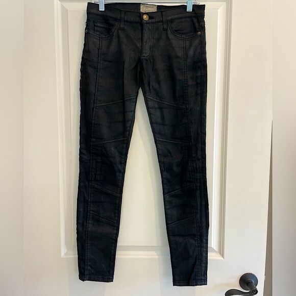 EUC Current/Elliott The Sweeney Skinny Black Coated Jean Sz. 27 - Picture 1 of 6